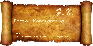 Forrai Konstantina névjegykártya